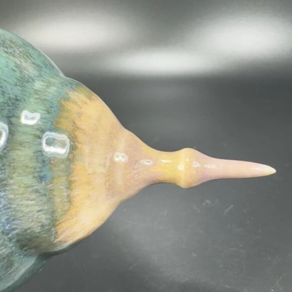 Hand Made Studio Pottery‎ Ornament Hanging Orb Figurine Drip Flambe Glaze VTG